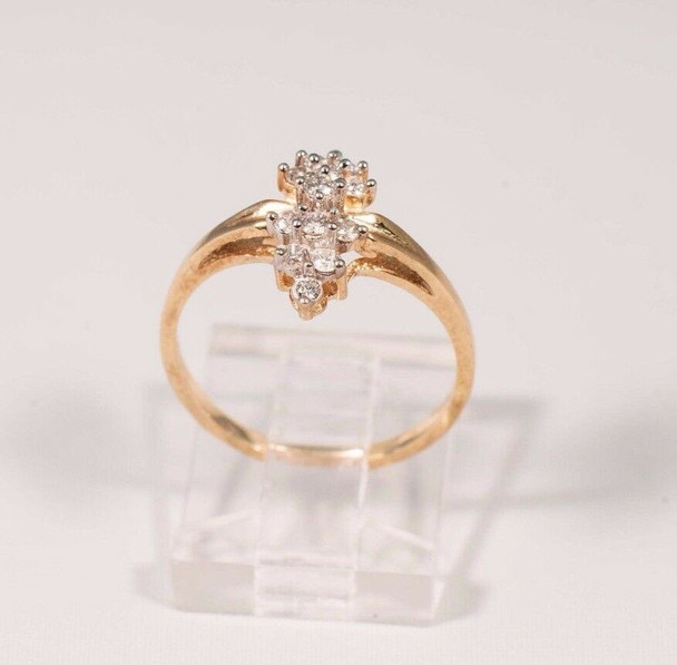 10K Yellow Gold Lady's Small Diamond Cluster Diamond Ring, 1/2ct TW, size 6.75