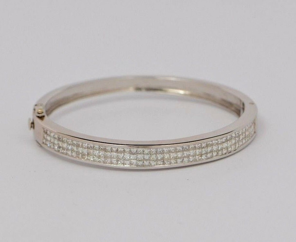 14k White Gold Diamond Bracelet, High Quality