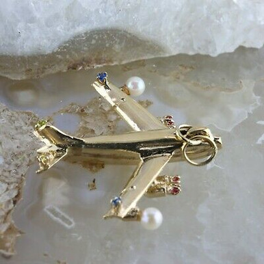 Airplane Pendant - Online Exclusive 14kt Yellow Gold