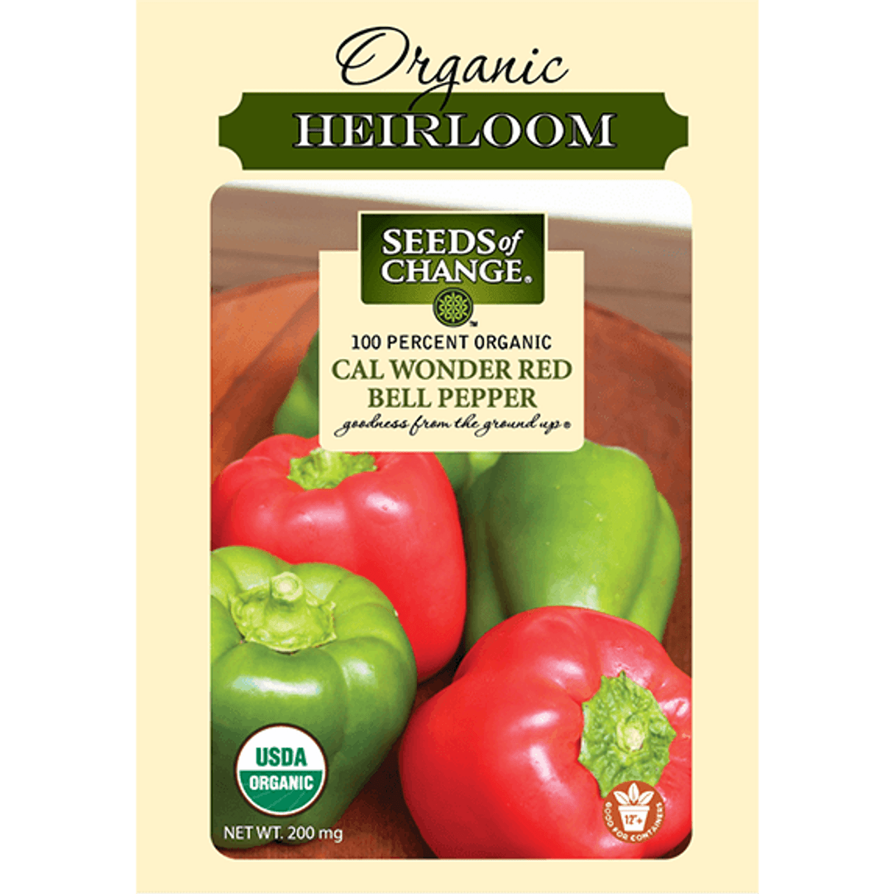 This heirloom variety yields sweet, juicy, classic 3-4” bell peppers that ripen from dark green to red on vigorous, upright plants. Excellent fresh, roasted, sautéd or stuffed.