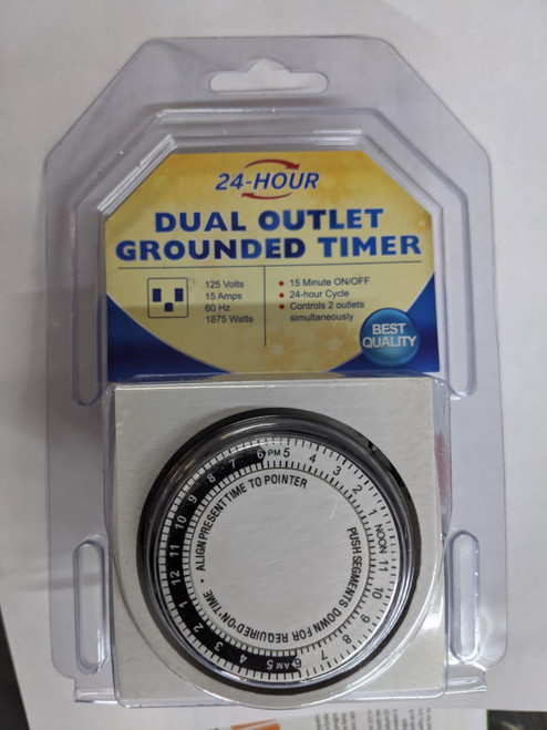 Dual Outlet grounded 24-hour timer Dual Outlet grounded 24-hour timer