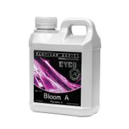 Cyco Bloom A (3-0-2) and B (1-5-6) provide potassium that aids in fruit quality, calcium for normal transport and retention of nutrients, and magnesium to help activate plant enzymes needed for growth. Together, every element in Bloom A and B plays a role in helping to produce the best quality fruit or flower within the bloom stage of a plantÂ’s life cycle. A and B formulas are sold separately. Cyco Bloom A (3-0-2) and B (1-5-6) provide potassium that aids in fruit quality, calcium for normal transport and retention of nutrients, and magnesium to help activate plant enzymes needed for growth. Together, every element in Bloom A and B plays a role in helping to produce the best quality fruit or flower within the bloom stage of a plantÂ’s life cycle. A and B formulas are sold separately.