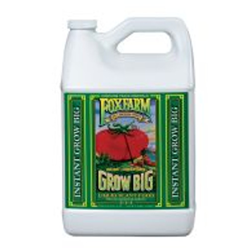 Grow Big® Liquid Plant Food (6-4-4) is a fast-acting, water-soluble fertilizer for lush, vegetative, compact growth. Use Grow Big® early in the season when young plants need an extra boost. Containing earthworm castings and Norwegian kelp, this special brew encourages sturdier, healthier stems and leaves, while also providing enough nutrients and trace minerals to create the kind of healthy branching later in the season for more abundant buds and blooms.