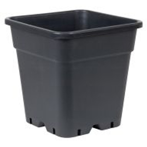 With a capacity of 18 liters, this Giant Square Pot certainly lives up to its name. This solid black receptacle is made of heavy-duty plastic and features drainage holes on its bottom and sides. The Giant Square Pot is 11.75" wide and 12" tall.