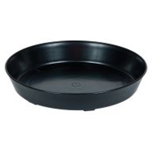 These high-quality Premium Saucers are made of thick, durable, black plastic, and they're available in sizes from six up to sixteen inches.