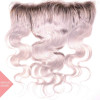 Brazilian Dark Root Gray Ombre Body Wave Frontal(Special Order)