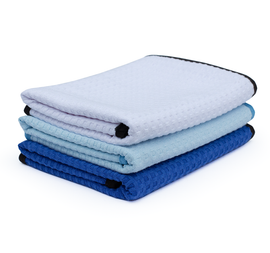 Nouvelle Legende® 16 x 16 in. 340 GSM Blue Microfiber Waffle Weave Towels –  12-pack