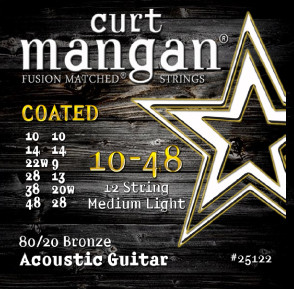 10-48 12-String 80/20 Bronze COATED Acoustic Guitar Strings