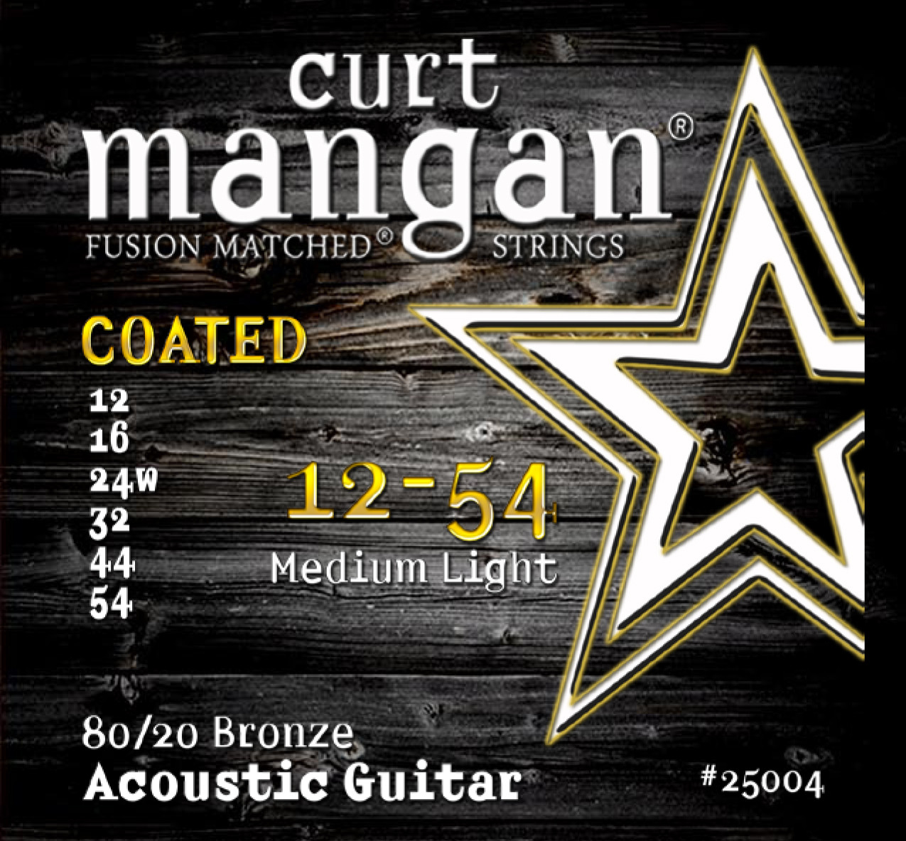 12-54 80/20 Bronze Medium Light Set COATED - Curt Mangan Fusion