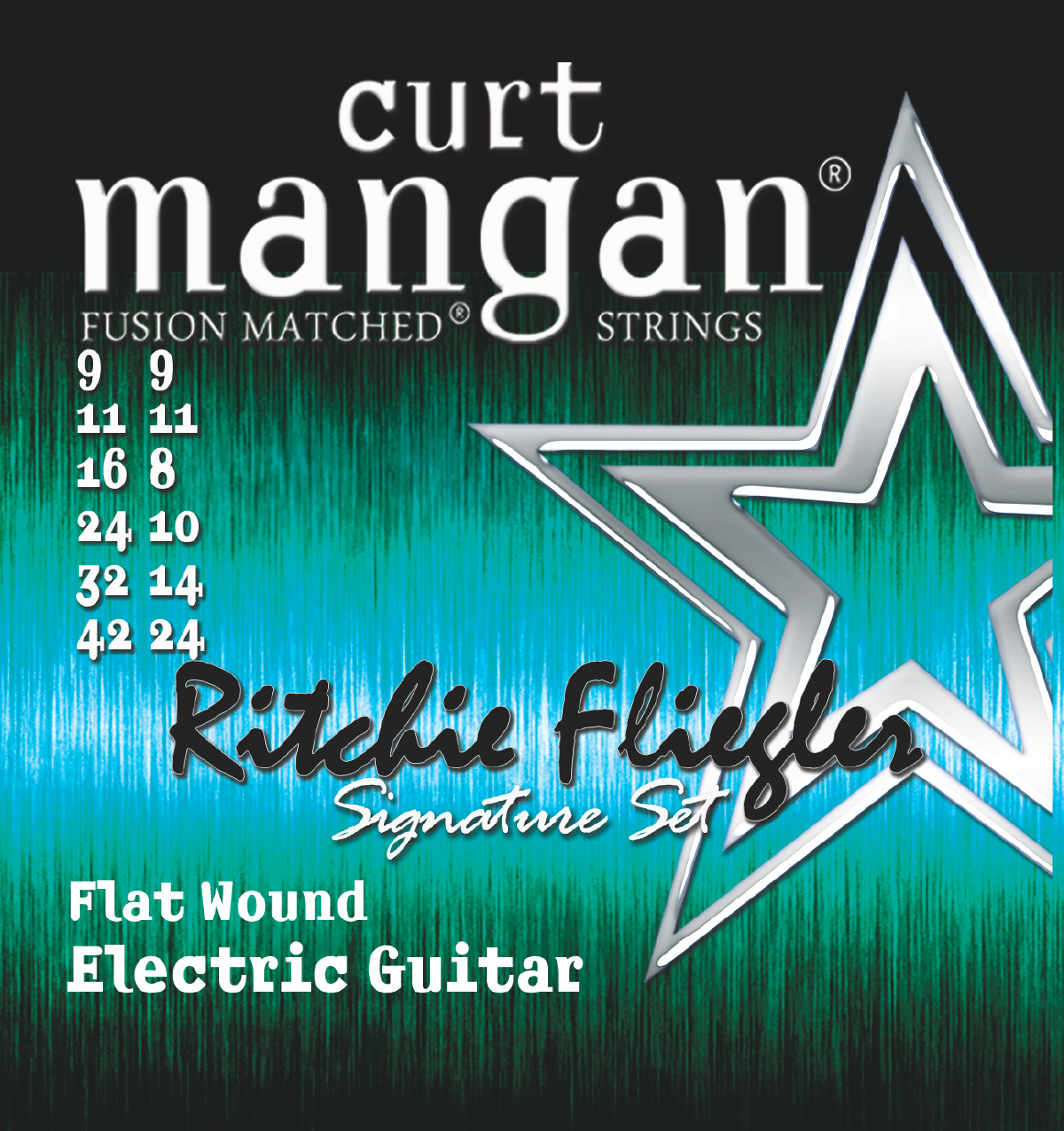 9-42 Flatwound Ritchie Fliegler Custom 12 String Gutiar Set