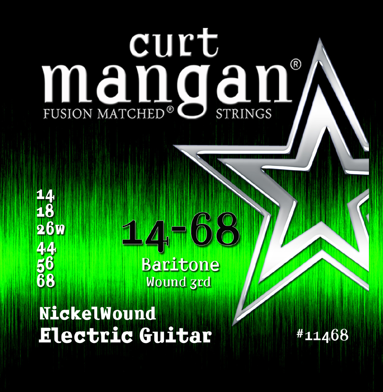 14-68 Baritone Nickel Wound Guitar String Set