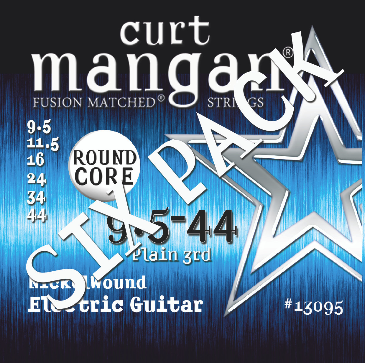 9.5-44 Round Core Nickel Plated Steel Six Pack
