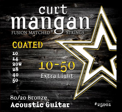 10-50 80/20 Bronze Extra Light COATED Acoustic Guitar String Set