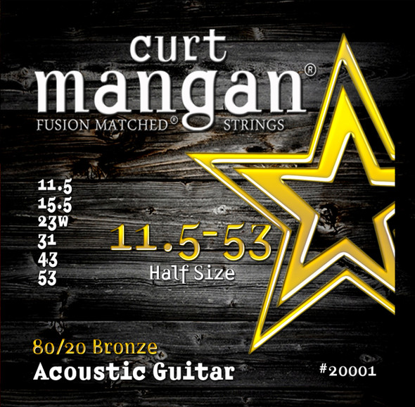 11.5-53 80/20 Bronze Six Pack acoustic guitar strings