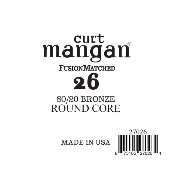 26 80/20 Bronze ROUND CORE Single String