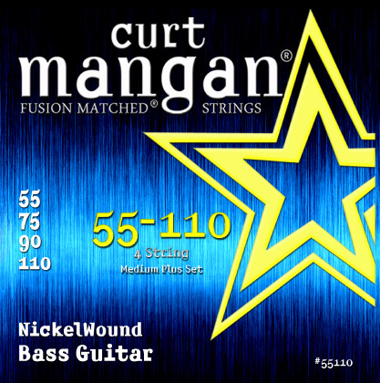 55-110 Nickel Wound Medium Plus Set - Curt Mangan Fusion Matched