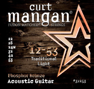 12-53 Phosphor Bronze Traditional Light Acoustic Guitar String Set