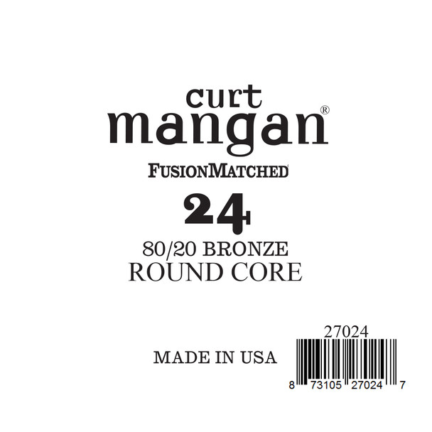 24 80/20 Bronze ROUND CORE Single String