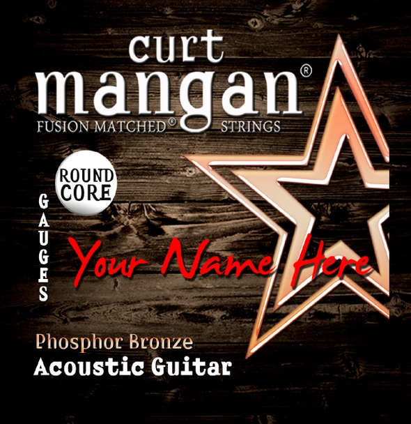 4 X Phosphor Bronze ROUND CORE Custom Gauged Acoustic Guitar String Sets