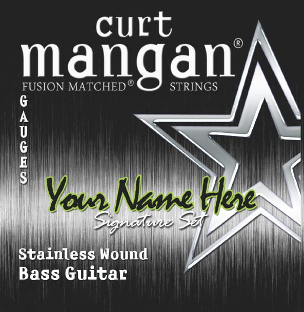 1 X Stainless Wound Custom Gauged BASS Sets for 4-string, 5-string, 6-string, 7-string and 8-string Bass Guitars