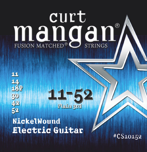 11-52 Plain 3rd Nickel Wound Electric Guitar String Set