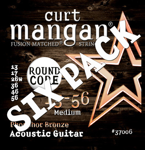 1356 Round Core Phosphor Bronze SIX PACK Curt Mangan Fusion Matched