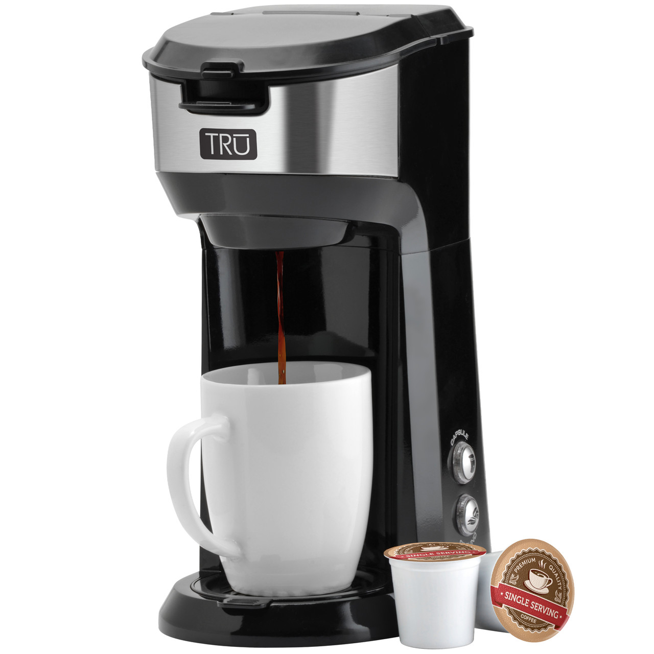 Mainstays Single Serve Coffee Maker, 1 Cup Capsule or Ground Coffee, B