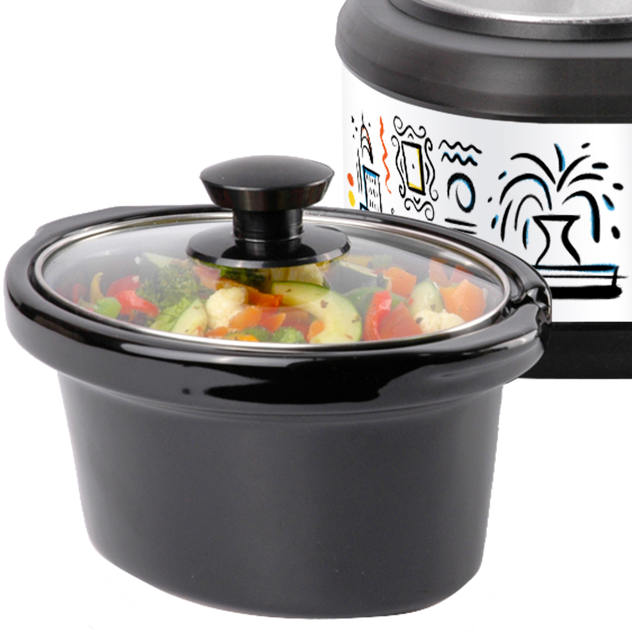 FRIENDS Triple Slow Cooker with 3 Separate 2½ Quart Inserts