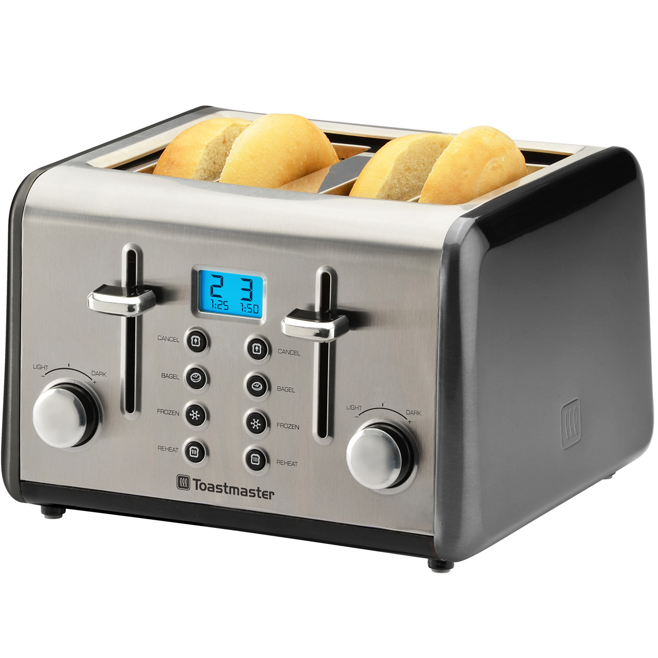 READ Stainless Steel 4 Slice Toaster with Bagel Setting Black And