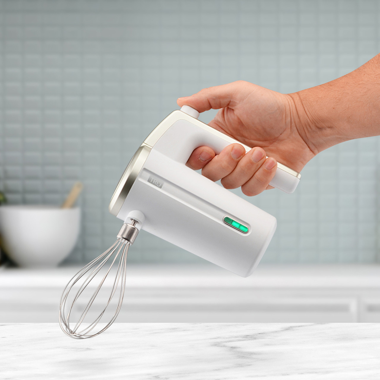 Farberware Cordless Rechargeable 3 Speed Hand Mixer, White, New 