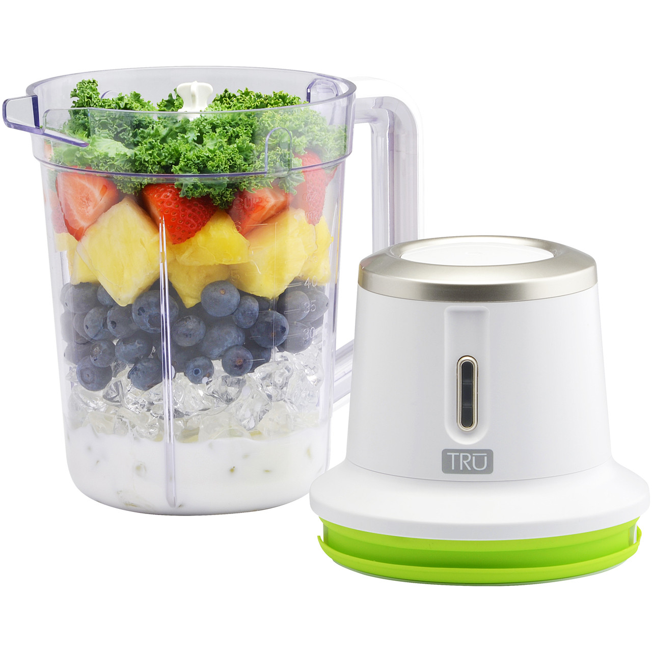 Tru Cordless Collection Chopper/Blender Combo, White