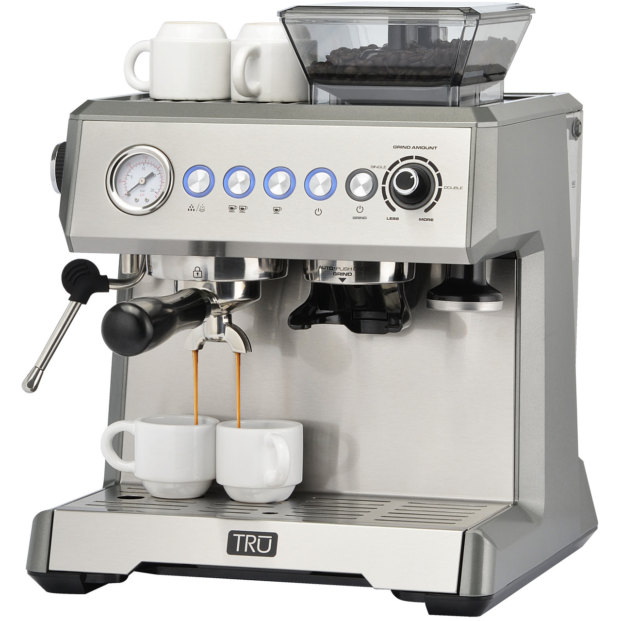 All-in-One Espresso Maker with Grinder and Steam Wand