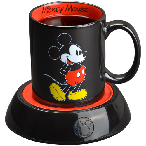 Disney Mickey Mouse Mug Warmer black and red with 12 Ounce Ceramic Coffee Mug DMP-16 Select Brands