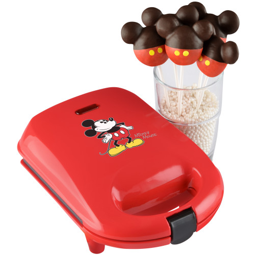 Mickey Mouse cake pop maker red with decorated Mickey cake pops DCM-8 Select Brands