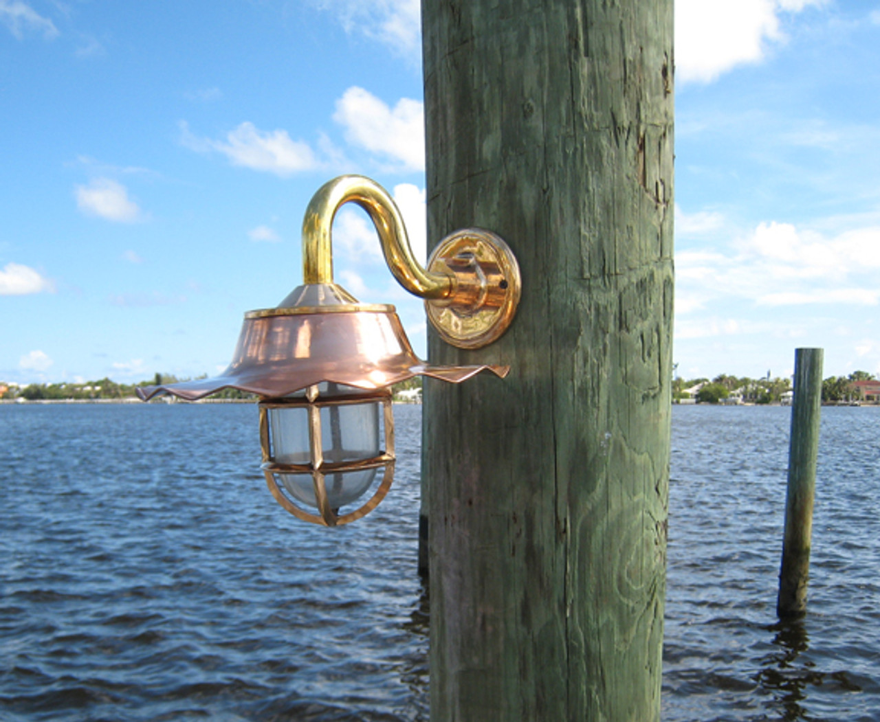 Nautical wave shade sconce light