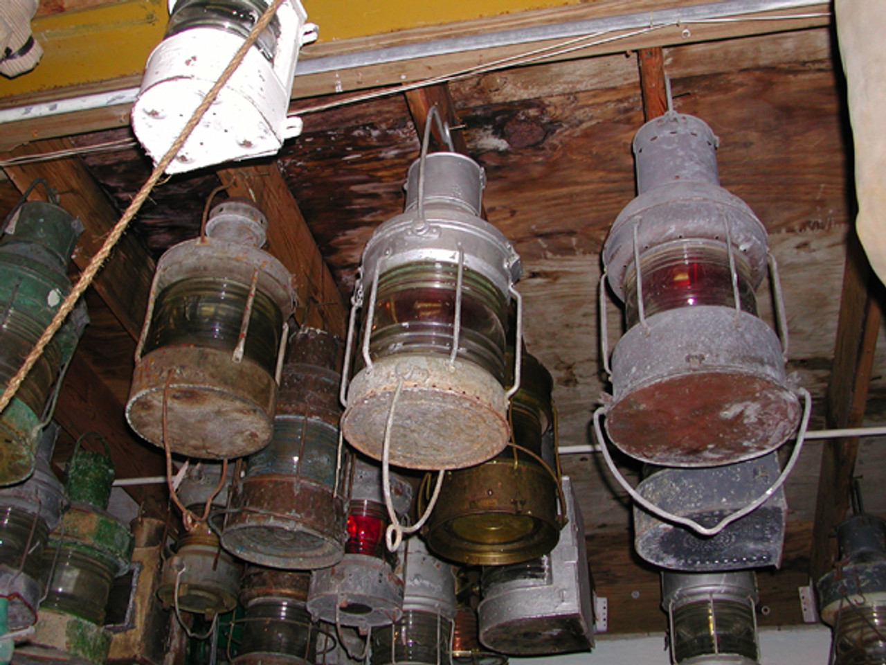 vintage galvanized ship lights