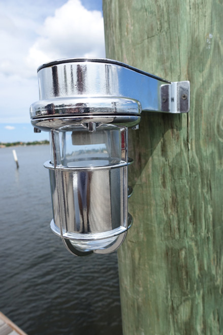 chrome shielded (Turtle friendly) nautical dock light