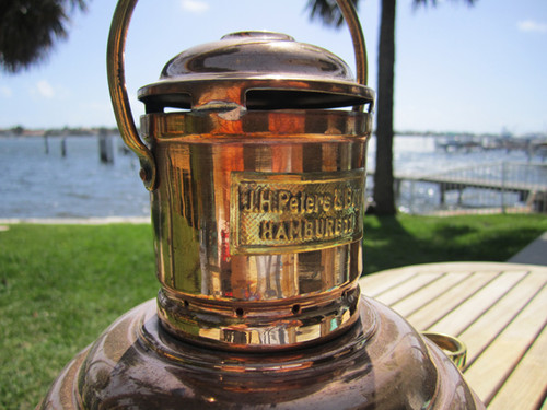 Copper anchor ship lantern-Original Rens Fresnel Lens