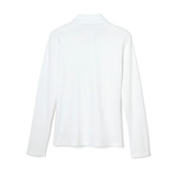 French Toast Girl White Long Sleeve Picot Collar Interlock Polo