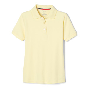 French Toast Girl Yellow Short Sleeve Picot Collar Interlock Polo French Toast Girl Yellow Short Sleeve Picot Collar Interlock Polo