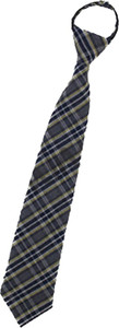 NAVY PLAID TIE