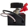 Side view of black and white wire terminals.  Connectors included.