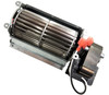 Angle view of blower's air flange, motor and wiring leads