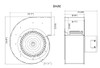Blower dimensions, line diagram