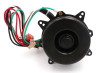 Bottom view of motor, mounting bracket, wiring harness