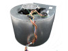 Side view of blower housing and wiring harness, motor