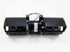 Front view of blower and motor ID sticker with technical specifications