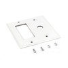 Combination wall plate cover with Decora style paddle and hole for wall mounted variable speed controllers.