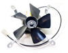 Top view of induction fan, wiring harness and ball bearing motor