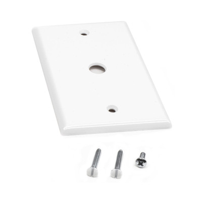 Single gang wall plate cover with hole for wall mounted variable speed controllers.